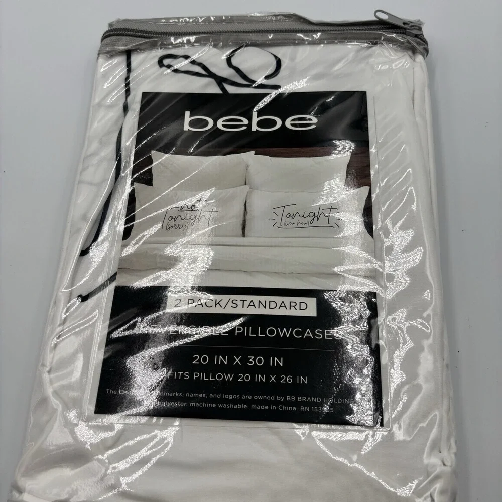 bebe Reversible Pillowcases Set of 2 Not‎ Tonight Tonight Woo Hoo